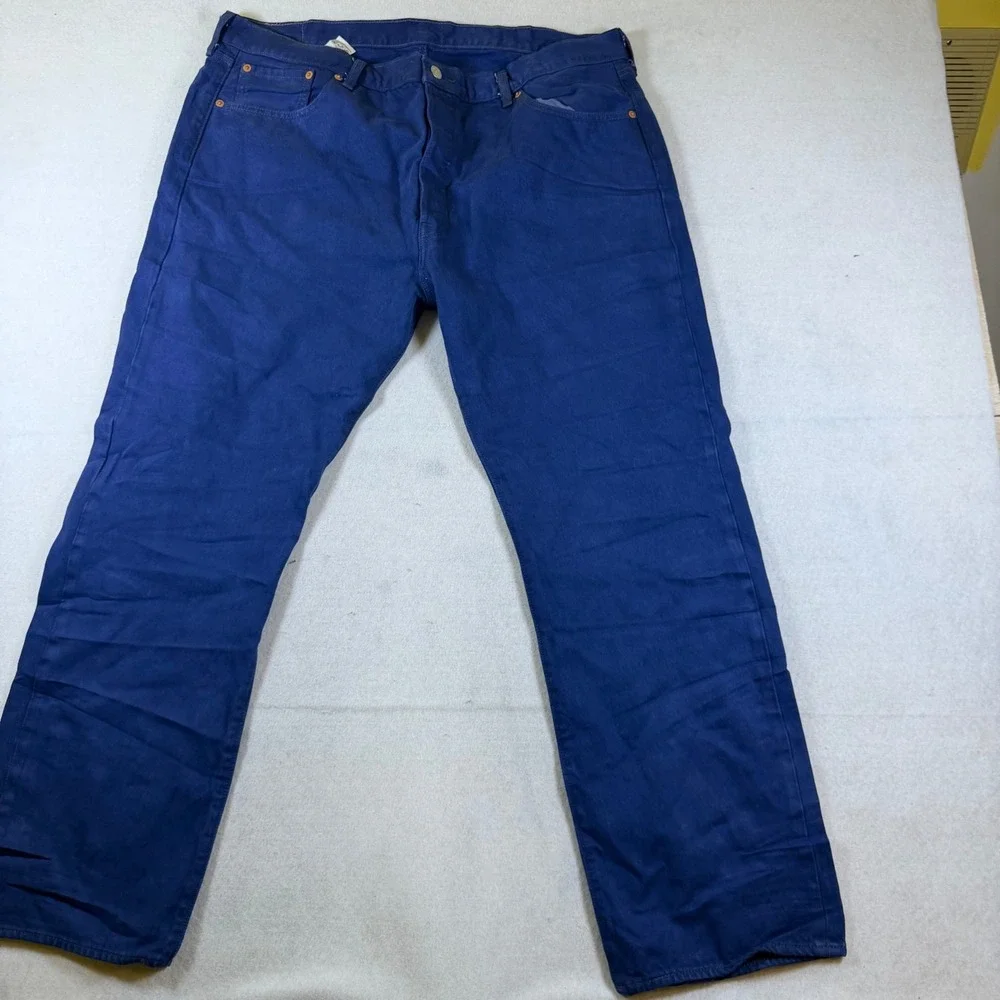 Levis 501 Original Fit Jeans Mens 40x30 Cobalt Blue Straight Leg Button Fly 501-